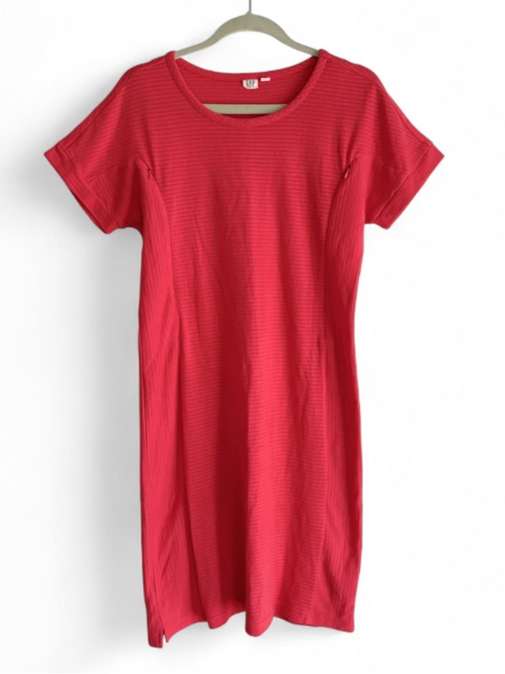 Gap Maternity Orange Short Sleeve Nursing Zipper Dress Size XS